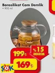 BOROSİLİKAT CAM DEMLİK • 900 ML BOROSİLİKAT CAM DEMLİK • 900 ML